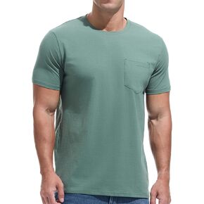 Men's Ultra Soft Premium Cotton Pocket T-Shirt Classic Fit Lightweight Cooling Short Sleeve Casual Tee Shirt