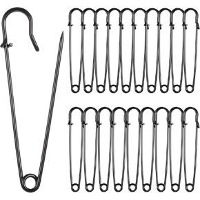 20 Pcs Large Safety Pins Heavy Duty 4" Large Safety Pins Heavy Duty Blanket Pins Oversized Safety Pins for Clothes Leather Canvas Blankets Crafts Skirts Kilts (Black) in Saudi Arabia
