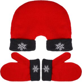 Christmas Gloves Red Mittens Gloves Couple Lovers Gloves Mittens Winter Warm Gloves Christmas Valentines Day Two Person Mittens for Men Women,3pcs Couples