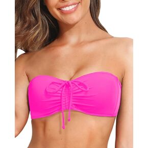 Tempt Me Women Bandeau Bikini Top Strapless Swim Tops Tube Halter Swimsuit Top Only