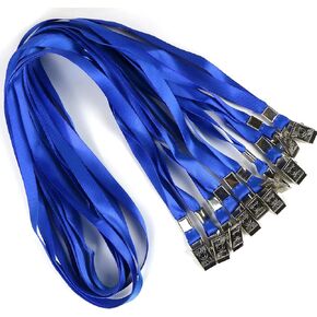 Bird Fiy Black Lanyards 100 Pack 34" Premium Lanyard Bulldog Clips Bulk Nylon Flat Lanyard with Badge Clip