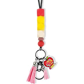 Teacher Lanyards for ID Badges - Lanyards for ID Badges and Keys, Beaded Teacher Lanyard Breakaway, Teacher Gifts