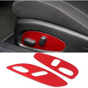 RT-TCZ for Chevy Camaro Seat Adjustment Switch Button Trim Cover for Chevrolet Camaro 2017 Up Red Interior Accessories 2pcs