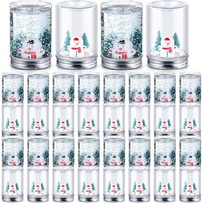 مجموعة Jerify 36 مجموعة من كرات الثلج البلاستيكية الشفافة لعيد الميلاد، كرة ثلجية مائية مع غطاء لولبي لشجرة عيد الميلاد، رقائق ثلج صناعية، رجل ثلج من أجل كرات الثلج DIY، أعمال تزيين المنزل in Kuwait