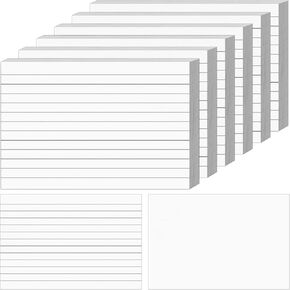 Tecmisse 300 PCS Index Cards 3x5, White Flash Cards, Lined Note Cards for Studying, To Do List and Office Use
