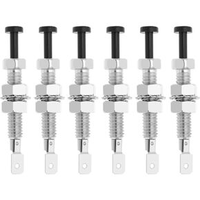 SING F LTD 6PCS 12V Door Pin Switch Momentary Adjustable Car Bonnet Alarm Light Hood Switch Car Trunk Door Alarm Light Hood Jamb Pin Switch Automotive Parts