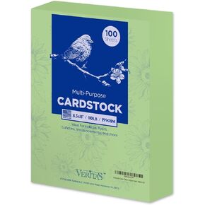 Veritas Cardstock Printer Paper, White Copy Paper, 8.5" x 11" Computer Paper, 110lb/199gsm Multi-Purpose paper, 100 Sheets Card Stock, Made in USA