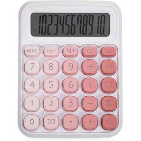 SEWACC Mechanical Switch Calculator Pink Desktop Calculator with Big Buttons 12 Digits Large LCD Display Calculator Aesthetic Calculator for Home Office School