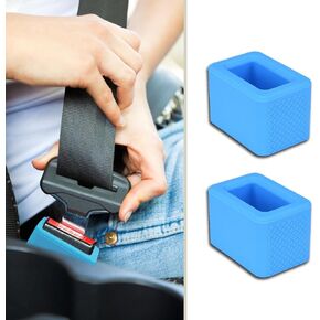 2 Pack Seat Belt Buckle Holder, Silicone Auto Rear Seatbelt Buckle Booster to Makes Receptacle Stand Upright for Easy Access, Universal Vehicle Seatbelt Buckle for Kids (Pink)