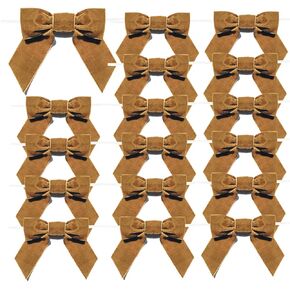 16Pcs Christmas Velvet Bows, 4.3" Vintage Velvet Ribbon Bows for Christmas Tree Garland Wreath Gift Wrapping DIY Crafts Wedding Decor (White)