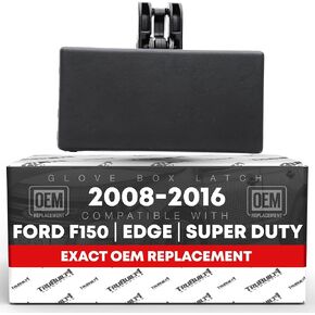 Glove Box Latch Replacement - Compatible with 2011-2015 Ford F-150, 11-15 Ford F-150 Super Duty, 11-14 Ford Edge, 08-16 Ford Excusion - Textured Black, Plastic - OEM 8C3Z-1506072-AC, BL3Z-1506072-AE