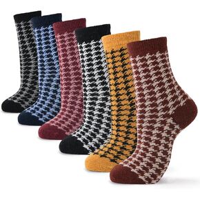 Women Winter Warm Socks Womens Thick Thermal Socks for Ladies Novelty Cozy Crew Socks 6 Pairs in Kuwait