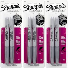 Sharpie Metallic Silver Pen, 2 count per pack -- 3 per case.