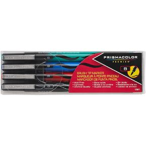 أقلام تحديد فنية برأس فرشاة توضيحية من Prismacolor 1736674، ألوان متنوعة، 8 قطع