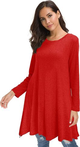 Afibi Tops for Women Long Sleeve Side Split Loose Tunic Tops for Leggings in Saudi Arabia