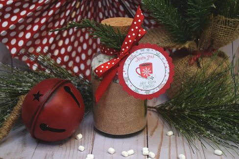 ملصقات ملصقات لعطلة عيد الميلاد من شركة North Pole Hot Cocoa Company، مقاس 40 ملصقًا دائريًا للحفلات مقاس 2 بوصة، رائعة لهدايا الحفلات، وأختام الأظرف وحقائب الهدايا من Amanda Creation. in Saudi Arabia