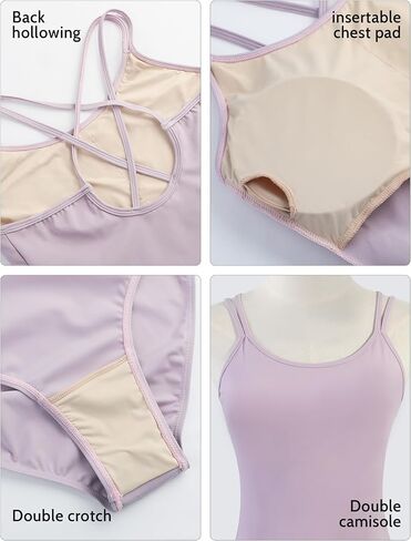 Women Ballet Leotards Double Camisole Gymnastic Leotard for Dance/Yoga/Swimming in Summer in Kuwait
