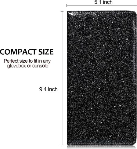 Frienda 2 Pieces Car Registration and Insurance Holder Auto Registration Card Holders Vehicle Glove Box Car Organizer for Documents Driver License Holders (Glitter Pink) in Saudi Arabia