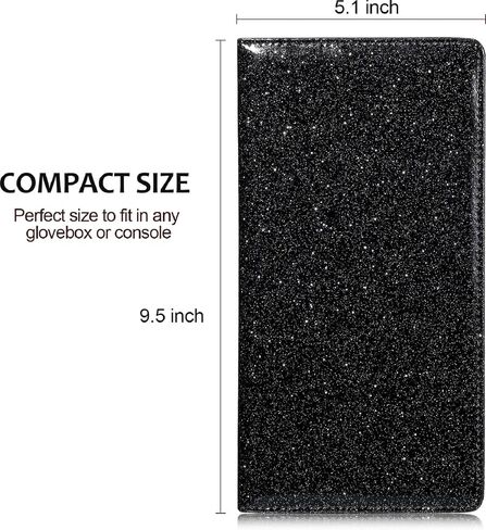 Frienda 2 Pieces Car Registration and Insurance Holder Auto Registration Card Holders Vehicle Glove Box Car Organizer for Documents Driver License Holders (Glitter Pink) in Saudi Arabia