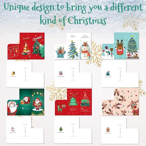 Fibevon Christmas Money Holder for Cash Gifts with Envelopes - 30 Pack of Christmas Gift Card Holder Money Envelopes for Cash Christmas Decoration for Xmas, Holiday, and New Year in Saudi Arabia