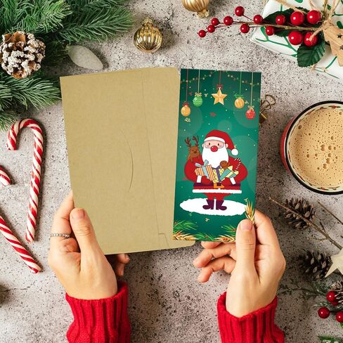 Fibevon Christmas Money Holder for Cash Gifts with Envelopes - 30 Pack of Christmas Gift Card Holder Money Envelopes for Cash Christmas Decoration for Xmas, Holiday, and New Year in Saudi Arabia