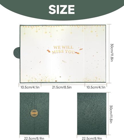 Farewell Guest Book Cards, Going Away Party Decorations, Farewell Gifts for Coworkers Colleagues Friends Teachers, Green We Will Miss You Signature Board, Farewell Keepsake for Women Men in Saudi Arabia