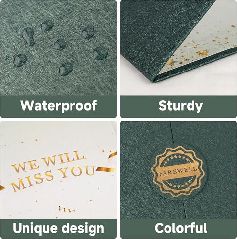 Farewell Guest Book Cards, Going Away Party Decorations, Farewell Gifts for Coworkers Colleagues Friends Teachers, Green We Will Miss You Signature Board, Farewell Keepsake for Women Men in Saudi Arabia