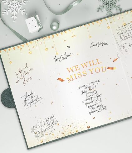 Farewell Guest Book Cards, Going Away Party Decorations, Farewell Gifts for Coworkers Colleagues Friends Teachers, Green We Will Miss You Signature Board, Farewell Keepsake for Women Men in Saudi Arabia