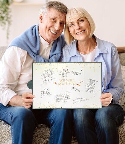 Farewell Guest Book Cards, Going Away Party Decorations, Farewell Gifts for Coworkers Colleagues Friends Teachers, Green We Will Miss You Signature Board, Farewell Keepsake for Women Men in Saudi Arabia