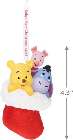 Hallmark Keepsake Christmas Ornament 2024, Disney Winnie the Pooh A Snuggly First Christmas 2024, Gifts for Disney Fans in Saudi Arabia