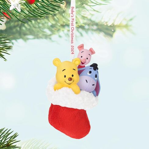 Hallmark Keepsake Christmas Ornament 2024, Disney Winnie the Pooh A Snuggly First Christmas 2024, Gifts for Disney Fans in Saudi Arabia