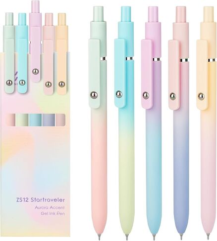 BlackGel Pens, 0.5mm Black Ink Pens 5 Pcs，High-End Series Pens Ballpoint for School Office Home Supplies, Gifts for Women and Men (Gradient black) in Saudi Arabia