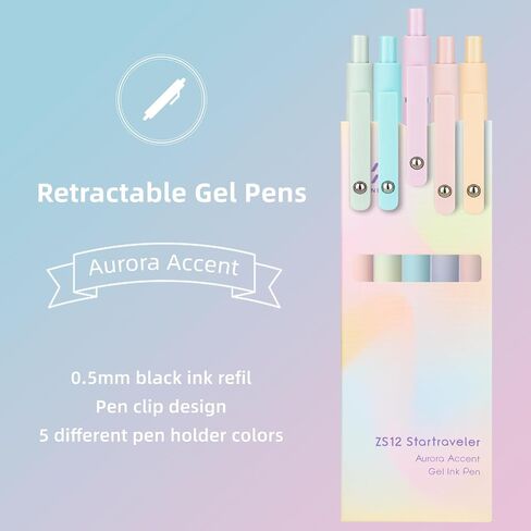 BlackGel Pens, 0.5mm Black Ink Pens 5 Pcs，High-End Series Pens Ballpoint for School Office Home Supplies, Gifts for Women and Men (Gradient black) in Saudi Arabia