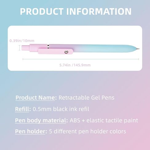 BlackGel Pens, 0.5mm Black Ink Pens 5 Pcs，High-End Series Pens Ballpoint for School Office Home Supplies, Gifts for Women and Men (Gradient black) in Saudi Arabia