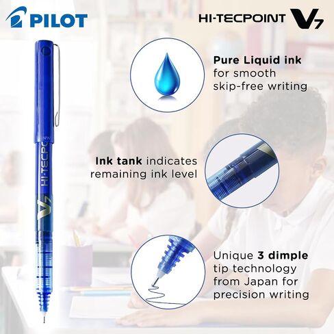 Pilot 019576 Hi-Tecpoint V7 Pen (Blue - Pack of 8) in Saudi Arabia