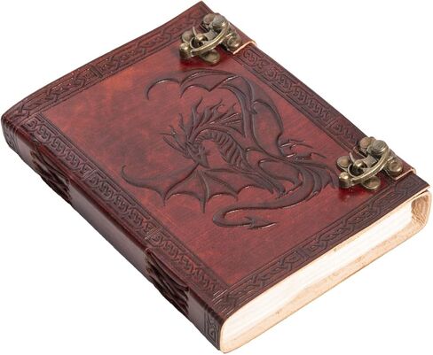 MONTEXOO Leather Journal Gift for Men Women Diary Notebook Sketchbook Old Antique Dnd Travel Bullet Vintage Large Bound Writing Book Shadow (DRAGON JOURNAL) in Saudi Arabia