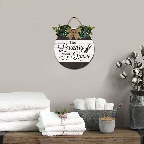 Laundry Room Wash Dry Fold Repeat Laundry Sign Laundry Room Decor Rustic Wood Plaque for Wall Door Funny Laundry Decor Vintage Hanging Sign for Laundry Room Wash House Farmhouse, W3, 12IN in Saudi Arabia