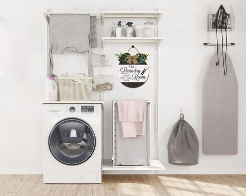 Laundry Room Wash Dry Fold Repeat Laundry Sign Laundry Room Decor Rustic Wood Plaque for Wall Door Funny Laundry Decor Vintage Hanging Sign for Laundry Room Wash House Farmhouse, W3, 12IN in Saudi Arabia