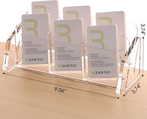 SANRUI Acrylic Business Card Holder for Desk,Vertical Business Card Display Clear Business Card Organizer 2 Tier 8 Slot in Kuwait