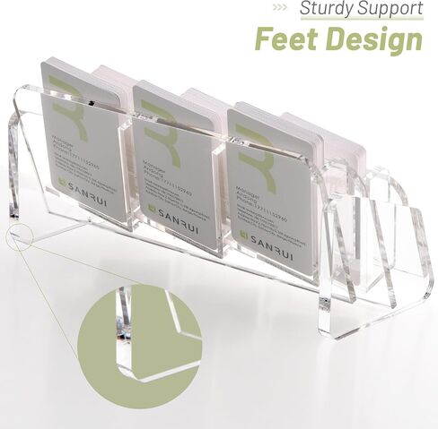 SANRUI Acrylic Business Card Holder for Desk,Vertical Business Card Display Clear Business Card Organizer 2 Tier 8 Slot in Kuwait