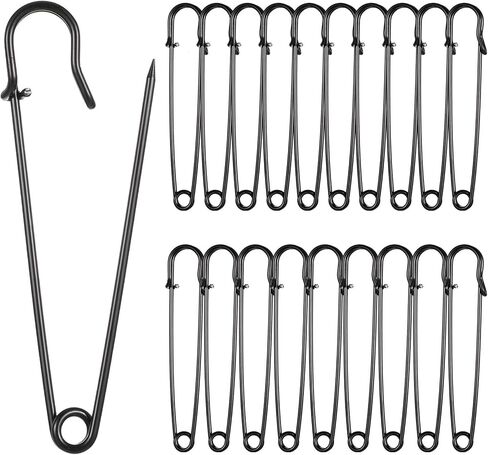 20 Pcs Large Safety Pins Heavy Duty 4" Large Safety Pins Heavy Duty Blanket Pins Oversized Safety Pins for Clothes Leather Canvas Blankets Crafts Skirts Kilts (Black) in Saudi Arabia