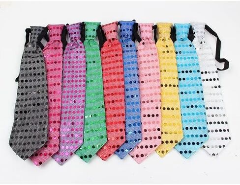 6PCS LED Sequin Necktie Electric Bright Light Up Men's Bow Ties Women Kids Flashing Bowties Glow Party Rave Festival School in Saudi Arabia