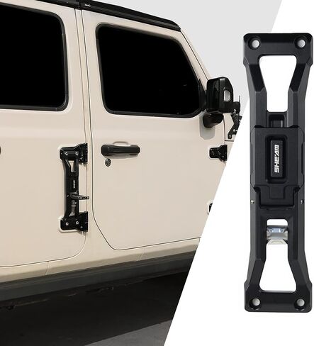 Door Hinge Step Folding Foot Pedal Compatible with 2007-2023 Jeep Wrangler JK JL JLU Gladiator JT【Except 2021 Gladiator】 Heavy Aluminum Alloy Easy to Roof with Bottle Opener No Drilling-1 PCS in Saudi Arabia