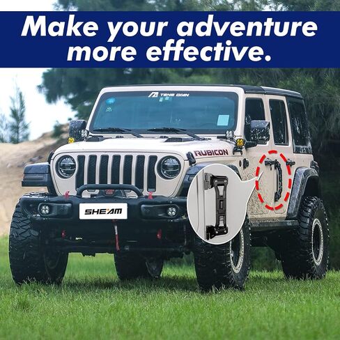 Door Hinge Step Folding Foot Pedal Compatible with 2007-2023 Jeep Wrangler JK JL JLU Gladiator JT【Except 2021 Gladiator】 Heavy Aluminum Alloy Easy to Roof with Bottle Opener No Drilling-1 PCS in Saudi Arabia