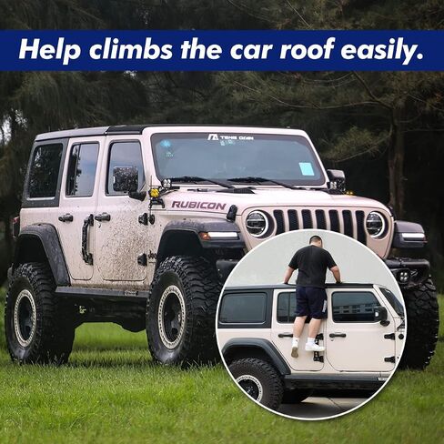 Door Hinge Step Folding Foot Pedal Compatible with 2007-2023 Jeep Wrangler JK JL JLU Gladiator JT【Except 2021 Gladiator】 Heavy Aluminum Alloy Easy to Roof with Bottle Opener No Drilling-1 PCS in Saudi Arabia