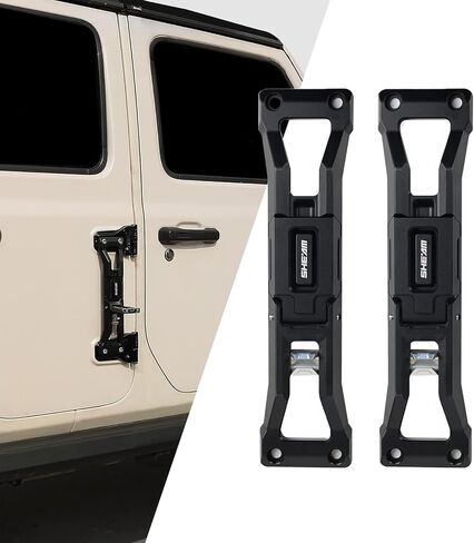 Door Hinge Step Folding Foot Pedal Compatible with 2007-2023 Jeep Wrangler JK JL JLU Gladiator JT【Except 2021 Gladiator】 Heavy Aluminum Alloy Easy to Roof with Bottle Opener No Drilling-1 PCS in Saudi Arabia