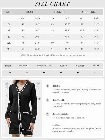 Women's V Neck Long Sleeve Sweater Dress Elegant Mini Dress Button Open Front Color Block Knit Sweaters Cardigan with Pockets in Saudi Arabia
