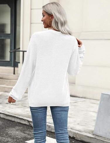 Zeagoo Womens Knit Cardigan Sweaters Button Down Shirts Long Sleeve Crew Neck Ribbed Knit Blouse Open Front Work Tops in Saudi Arabia