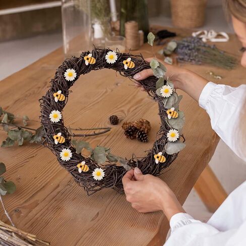 50 Pcs Tiny Resin Bees Daisy Flower Flatback Resin Charms Craft Bees Flower Ornaments with Storage Box Mini Resin Honey Bees for Crafts Bee Decor for DIY Crafts Wreath Party Home Decoration in Saudi Arabia