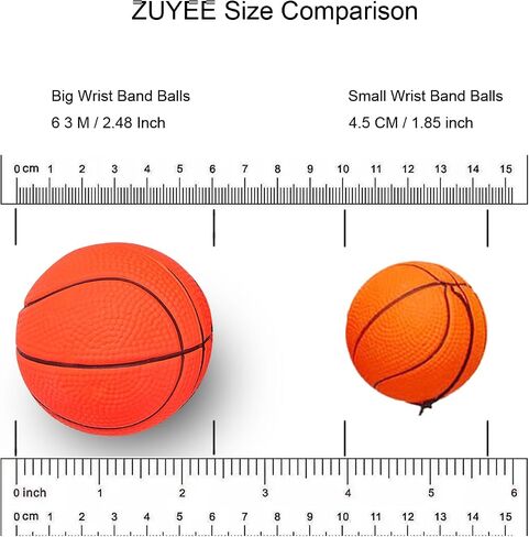 ZUYEE Wrist Return Ball 1.85 Inch (Not 2.36 inch) Sports Wrist Balls On A String Rubber Rebound Balls (Basketball, Baseball, Soccer) Wristband Toy for Children Kids Gift Exercise or Play (4 PCS) in Saudi Arabia